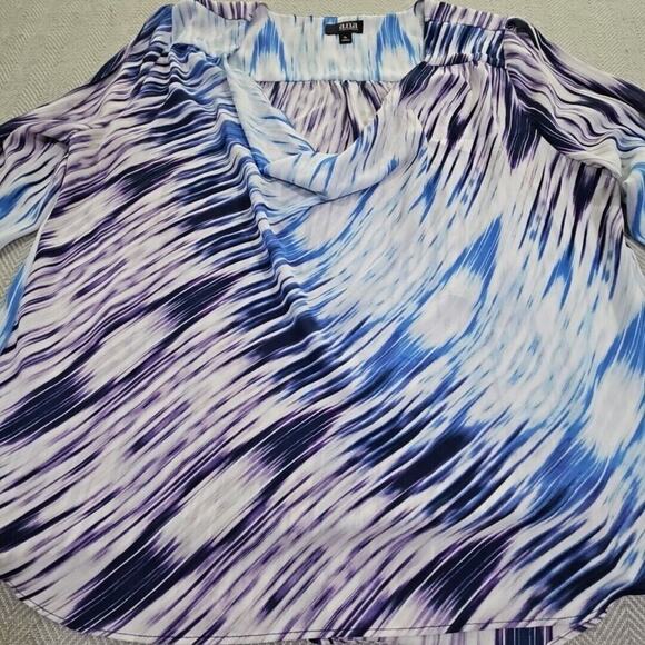 A.N.A. A New Approach Cowl Neck Blouse Size XL Sheet Split Sleeve Pullover - Picture 6 of 14